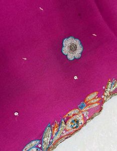 Magenta Saree with Emblished border
