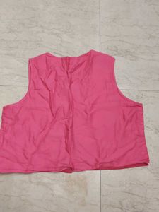 Embellished Pink Sleeveless Jacket