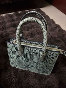 H&M Snake Print Top-Handle Handbag