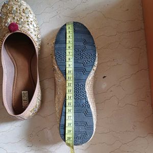Punjabi Juttis Handmade Mirror &amp; Thread Work-k