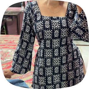Stylish Navy Blue Printed Kurta