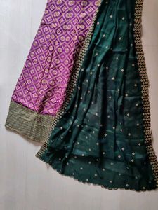Purple and green Ethnic lehenga