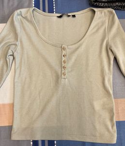 Ribbed Henley Top