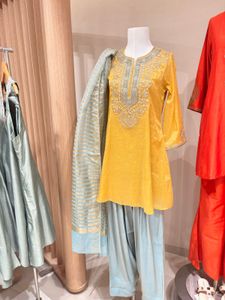 Yellow  Kurta Set with Dupatta