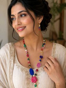 Boho Beaded Necklace and Earring Set