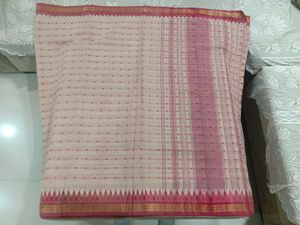 Elegant Pink &amp; Cream Saree