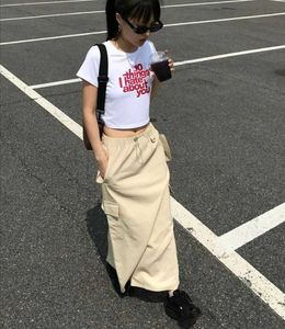 Khaki Cargo Maxi Skirt from Thailand