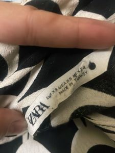 ZARA Stylish Black &amp; White Printed Dress