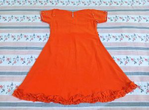 Orange Anarkali Kurta Set