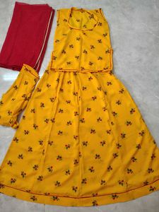 yellow rajasthani suit