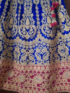 Royal Blue Embroidered Lehenga only