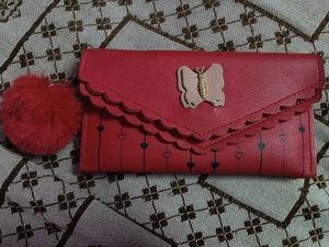 Cute Red Wallet with Butterfly Charm