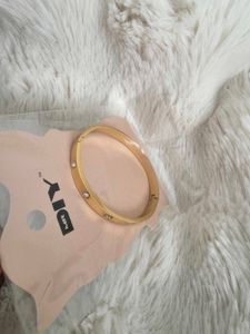 Elegant Gold Bangle with Crystals