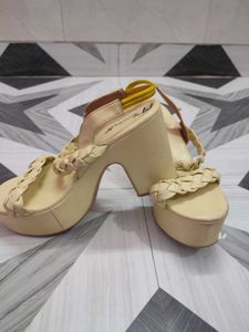 Cream Wedge Sandals