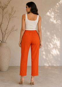 Chic Rust Solid Fit Trouser