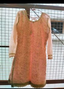Pink Sequined Kurta n dupatta