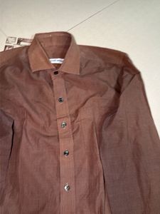 Men's Long Sleeve Brown Dress Shirt.