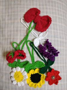 Handmade Crochet Flower Appliques