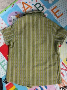 Green Striped Button-Up Top