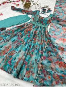 Floral Print Anarkali Kurta Set