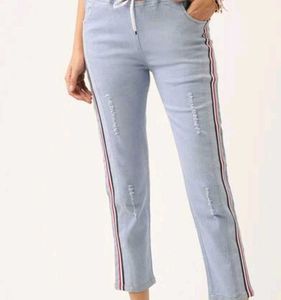 Rugged Jeans Stripped Lines