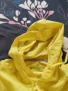 Yellow Hooded Casual Shirt