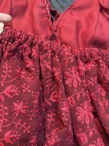 Westoraa Red Floral Halter Top