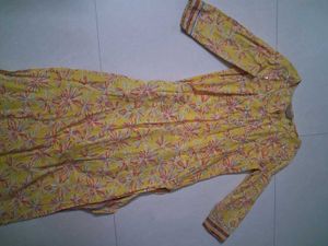 Yellow Printed Kurta Set