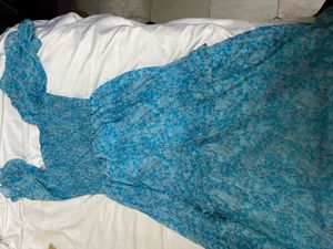 Bohemian Blue Floral Maxi Dress