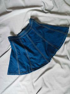 Denim A-line Mini Skirt