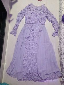 Elegant Lavender Lace Dress