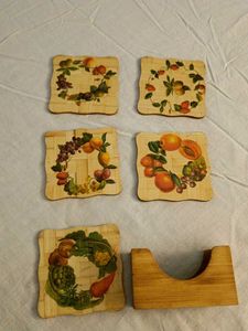 Fruit Design Bamboo Coasters