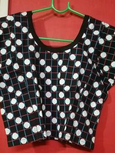 Stylish Polka Dot Blouse, Size 34