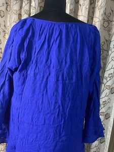 Vibrant Blue Layered Kurta Top