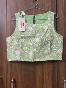 Price Drop Green Embroidered Thread Work