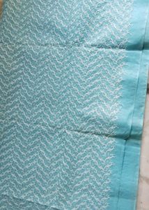 Unstchd Light Blue Chikankari suit piece