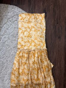 Yellow Floral Print Gown