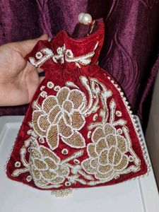 Red Handmade Potli
