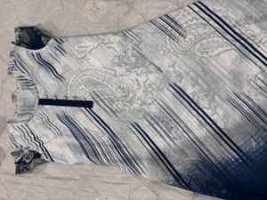 Blue Floral Print kurta