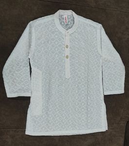 Babyhug's Ethnic Chikankari For Boys All White