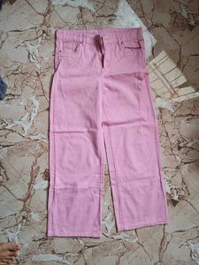 Pink Wide Leg Jeans