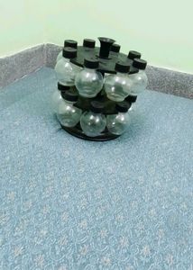 Rotating Spice Rack with Bottles