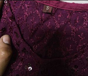 Sparkly Wine Colored Crop Top