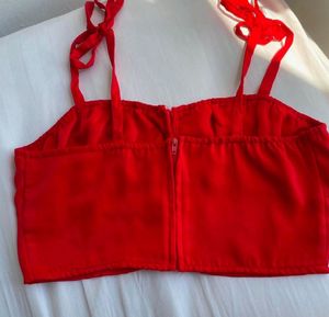 Forever 21 Red Tie Strap Cami Top