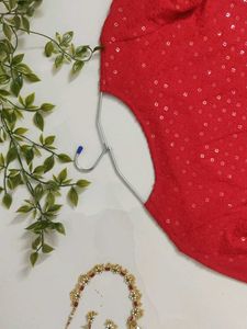 Elegant Red Sequined Kurta❤️✨
