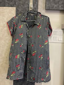 Cute Cherry Print Pajama Top