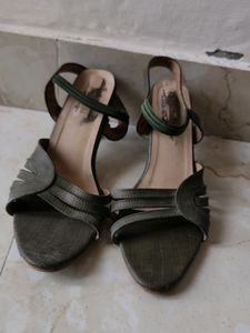 Olive Green Heeled Sandals