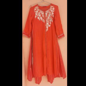 Orange Gota Work Kurta Set