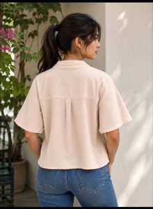 Stylish Textured Cream Top