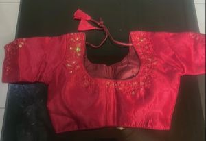 Not used Maroon Embroidered Blouse